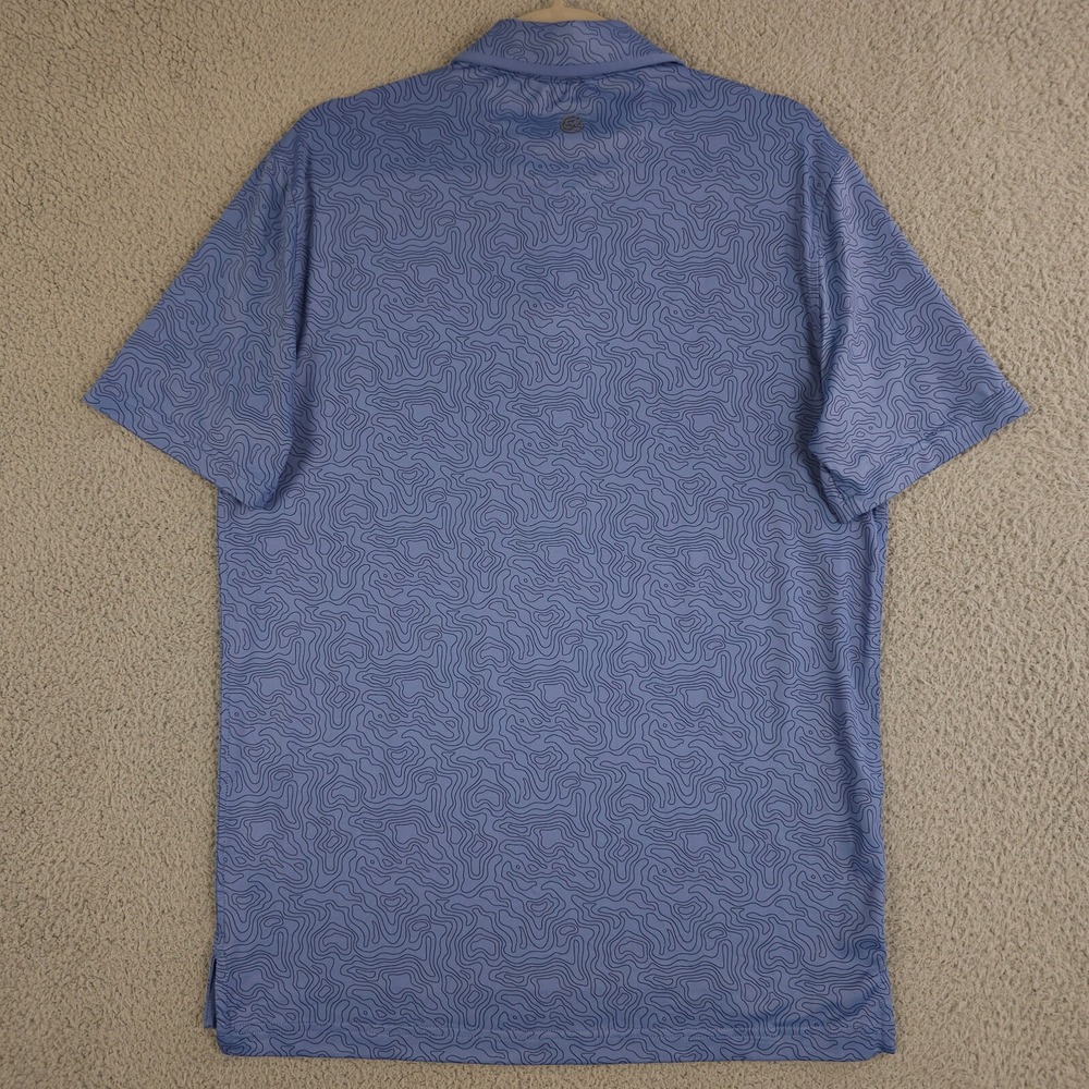 Chase 54 Polo Shirt Mens S Blue Swirl AOP Performance Short Sleeve Golf Casual - Picture 4 of 12